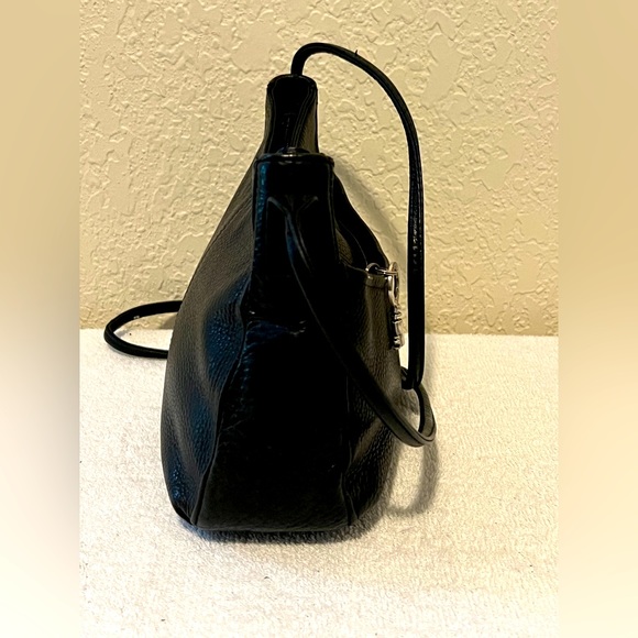 Fossil Vintage Purse Black Leather Small Crossbody Bag Key Charm Shoulder - Picture 4 of 10